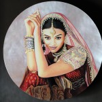 Miniature d'une actrice en micro-peinture sur nacre