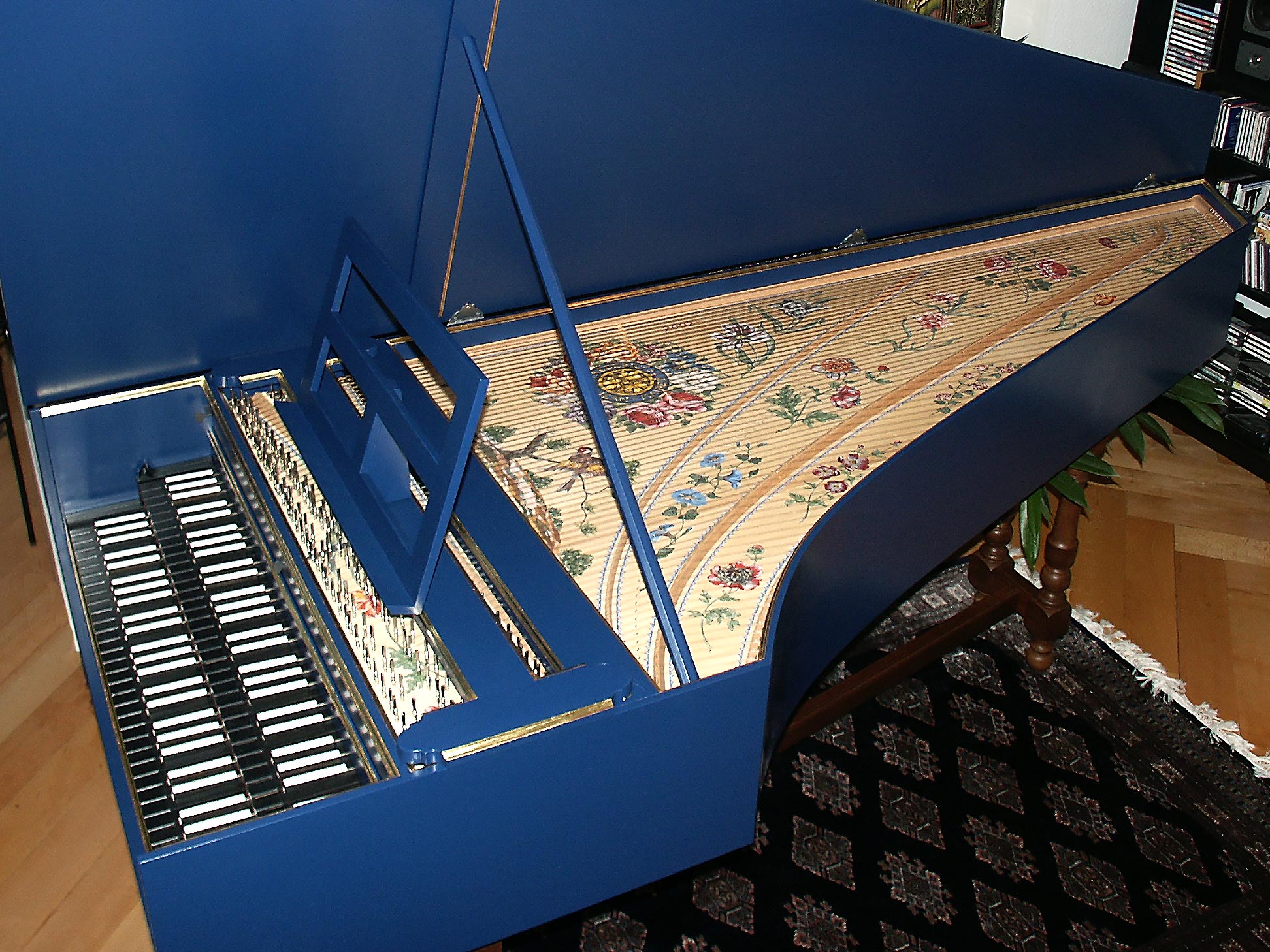 facture facteur de clavecin table d'harmonie peinte décoration des clavecins